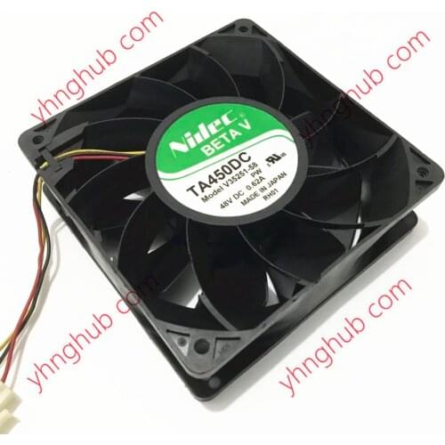 Nidec VA450DC V35251-58 DC 48V 0.62A 3-Wire 120X120X38mm Server Cooling Fan