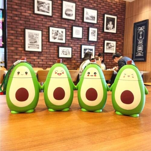 Students use double insulated water cup, portable glass rope with avocado, creative gift cup and girls heart
