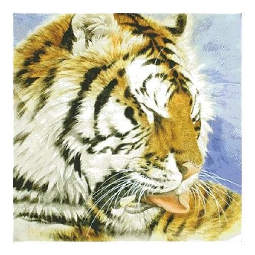 Animal Tiger Ferocious Top Quality Embroidery Needlework 14CT Unprinted Cross Stitch Kits DIY Art Handmade Home Decor