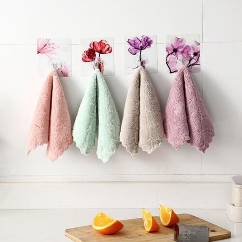 1/5pcs Rag Cleaning Soft Cloth For Washing Dishs Household Kitchen Supplies Kitchen Double Side Absorbent Bowl Washing Tool