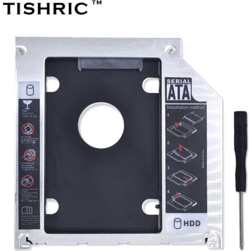 TISHRIC Aluminum Optibay 2nd HDD Caddy 9.5mm SATA 3.0 SSD CD DVD Case Enclosure caddy for Macbook Pro 13" 15" 17" SuperDrive