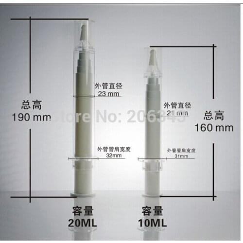 20ML airless as springe plastic lotion bottle or airless eyecream bottle with airless pump can used for Cosmetic Packaging