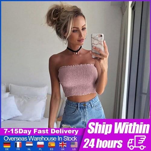 Strapless Bra Elastic Boob Crop Top Fashion Sexy Bandeau Underwear New Tube Tops Breathable Chest Wrap Backless New Anti Expose