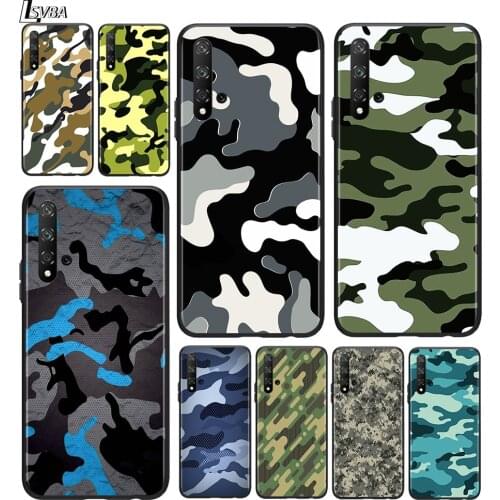 Camouflage Pattern for Huawei Honor 9A 9C 9S 9X 8A 8X MAX 10 9 8 7 Lite 7C 7A Pro 7S Silicone Black Phone Case