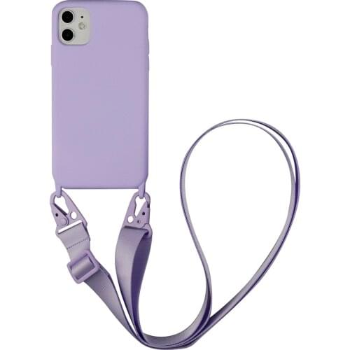 Candy Color Crossbody Coque Necklace Phone Cases For iPhone 12 11 Pro Max XS SE 2020 X XR 7 8 Plus 6 Cover Neck Strap Capa funda