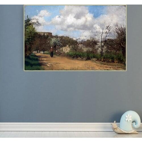 Citon Camille Pissarro《View from louveciennes》Canvas Art Oil Painting Artwork Poster Picture Modern Wall Decor Home Decoration