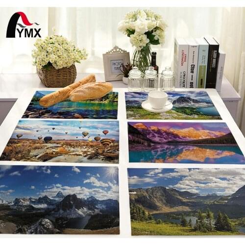 Mountain Landscape Cotton Table Napkins Polyester Dinner Cloth Table Napkins For Wedding Supplies Party Decoration Table Mat
