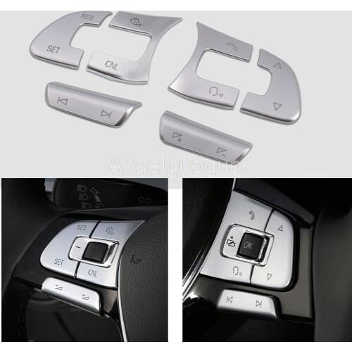Car steering wheel buttons Trim Cover sticker for VW Volkswagen GOLF 7 MK7 Passat B8 Tiguan L ( 3 kinds of options)