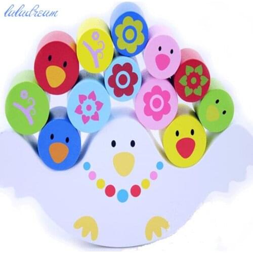 Montessori sensorial bird Seesaw Building Blocks Wooden balance blocks Wood Toys For Children Creative Educational Toys