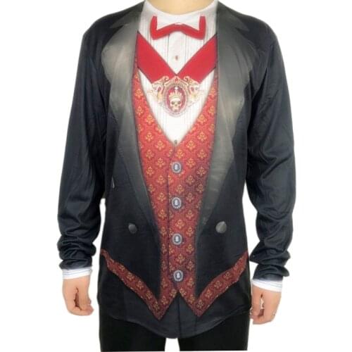 Medieval Vampire Cosplay Halloween Costume for Men Terror Mens Disguise Party Victorian Vampire Clothes 3D Halloween Costumes