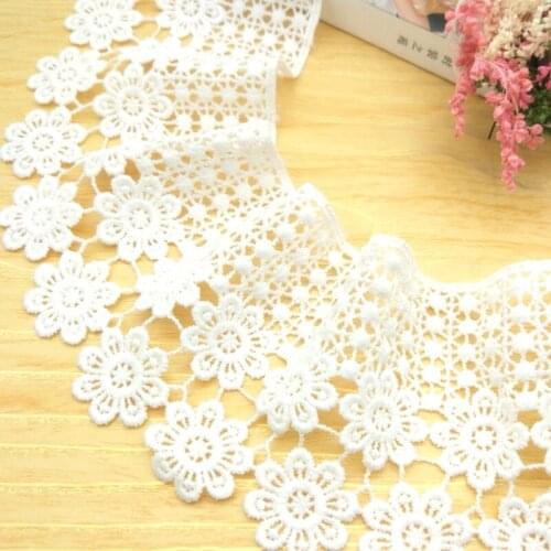 19yards 8cm Cotton embroidery lace fabric Garment needlework sewing Patchwork DIY Handmade Clothes decoration 334