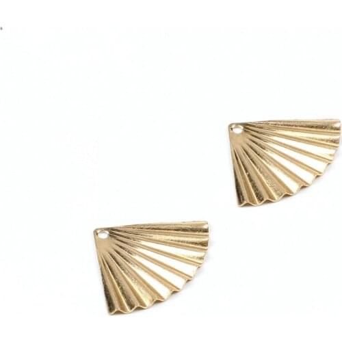 Brass Textured Fan Charm,Textured Fan Shape Earring Finding,Textured Pendant,Blanks With Hole,Earring,Charm,20x15MM,RB1069