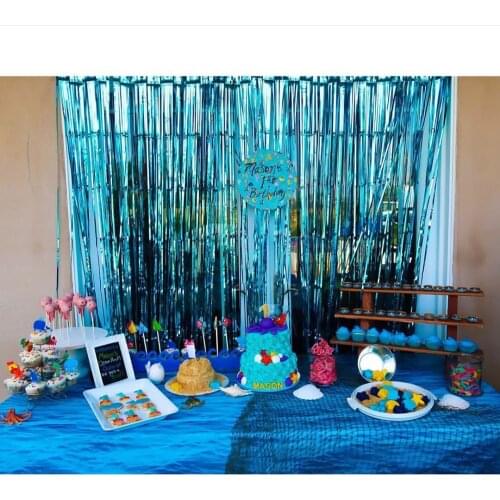 LEMOLEMO Foil Fringe rain Curtain Metallic Birthday Party Decoration Photo Props Tinsel Backdrop Wedding Decor Christmas trees