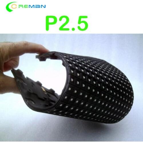 Customized shape round 360 degree soft led matrix , full color p2.5 flexible curve convex video led module panel