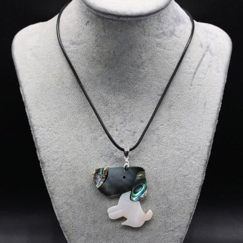 Natural Shell Pendant Necklace Adjustable Necklace Cute Dog Pendant for Women Jewelry Necklace Exquisite Gift Length 55+5cm