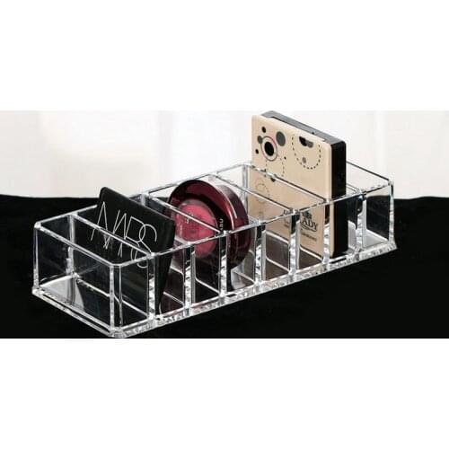New 8 Grids Clear Acrylic Organizer Lipstick Holder Nail Polish Rack Cosmetic Storage Powder box Makeup Organizer Storage Case