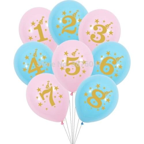 1st 2nd 3rd 4th 5th 6th 7th 8th 9th birthday balloon 1 2 3 4 5 6 7 8 9 year happy birthday party decoration gold print balloons