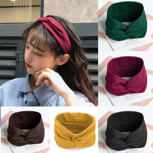 Women Summer Autumn Suede Headband Vintage Cross Knot Elastic Hair Bands Soft Solid Girls Leopard Hairband Hair Accessories