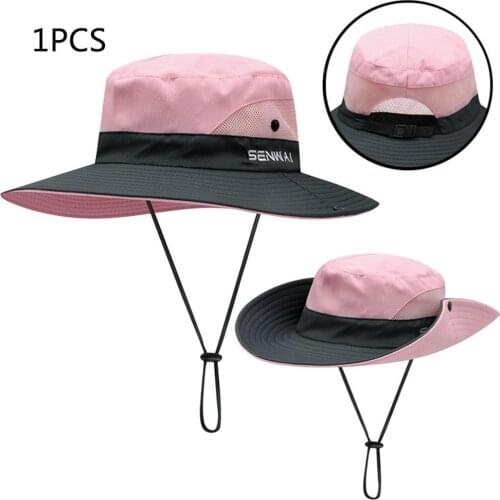 Simple Summer Ladies Outdoor Leisure Big Brimmed Hat Folding Big Rim Fisherman Hat UV Protection Hat Sun Hat