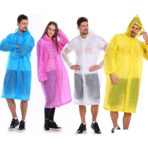 Women Men Adults EVA Environment Transparent Raincoat With Hood For Rain Coat Outdoor Hiking Rainwear Waterproof Poncho Fashion