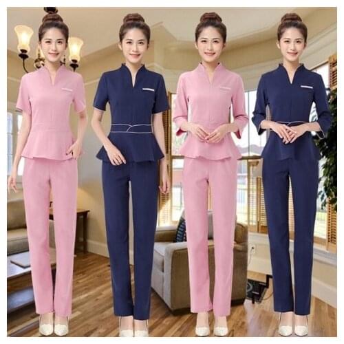Beauty Salon Work Clothes Women Suit New Style Short Sleeve Health Center Uniform