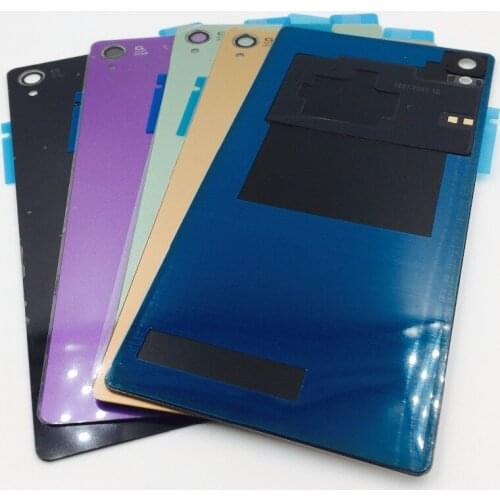 RTBESTOYZ 10PCS/Lot NFC Rear glass Back Cover Battery Door Housing With Logo And Double Sticker Case For Sony Xperia Z3 With NFC