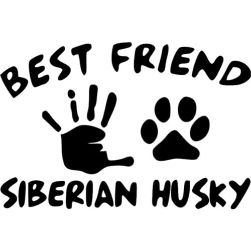 SF2439#15*22.5cm Best Friend Siberian Husky Funny Car Sticker Vinyl Decal Silver/black Car Auto Stickers For Car Bumper Window