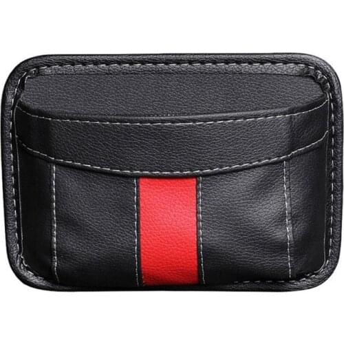 Universal Car Storage Box Multifunction PU Leather Protable Organizer Box Paste Type Debris Hanging Mobile Phone Storage Shelf