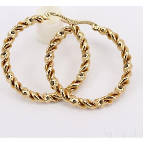 2021 New design Popular 35mm Hoop earrings Beautifully made 4mm twisted wire Hot selling for women LH943