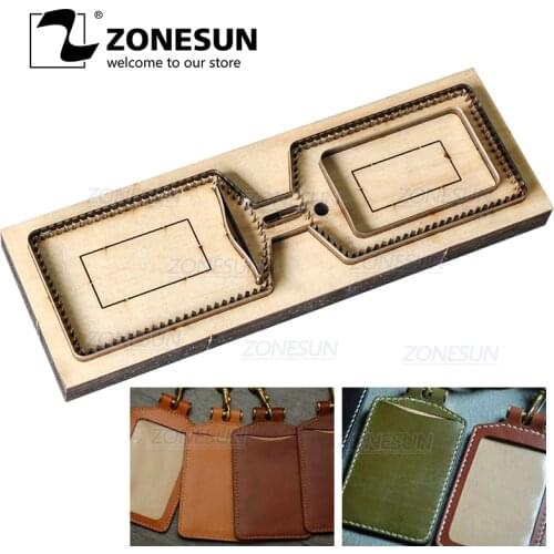 ZONESUN Name ID Card Badge Holder Custom Leather Cutting Die Punching Handicraft Tool Cutter Mold DIY Wallet Die Cut Clicker Die