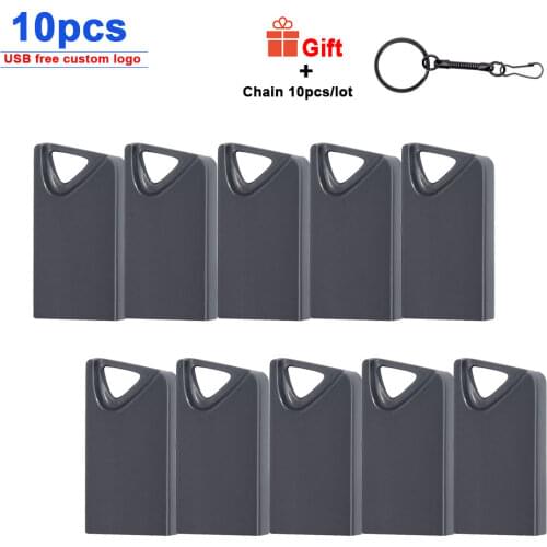 10pcs/lot mini 32GB Pendrive metal USB Flash Drive 4gb 8gb 16GB 32GB 64GB 128GB usb2.0 tiny memory stick business gift free logo
