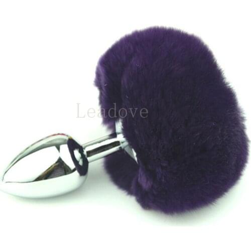 10Ppcs/lot Large Size Metal Plush Rabbit Tail Anal Plug Stainless Steel Prostate Massager Butt Plug Sex toys For Women GS0310