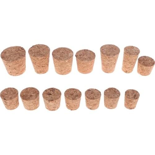 10pcs High Quality Wood Wine Glass Bottle Stopper Kettle Pudding Container Cork Cap Burette Buret Tube Lid 15 Sizes