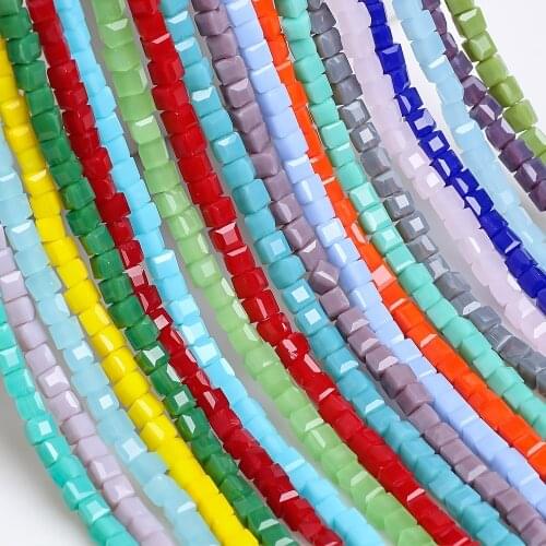480PCS Crystal Glass Beads Square Shape Cube 3*3MM Spacer Miyuki Charm Beads Fits Women Bracelet & Bangle DIY Making Jewelry
