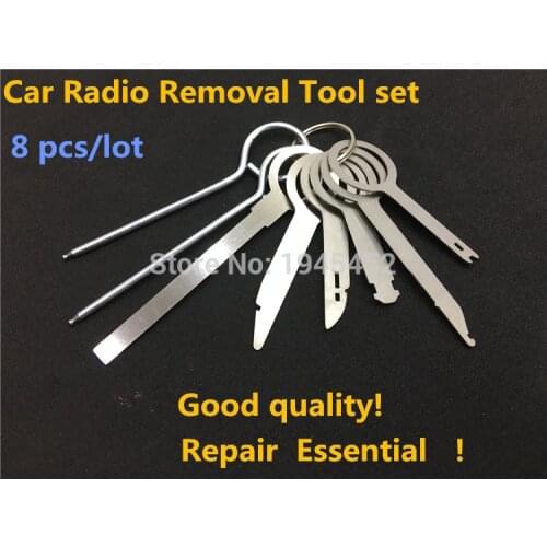 8 Pcs Radio Removal Tool Keys for Volkswagen / for Audi, Car DVD CD Host Removal Tool Key, Repair Tool