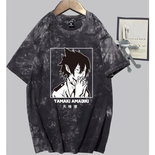 Anime Tamaki Amajiki Tie Dye T-shirt Funny My Hero Academia T Shirt Unisex Hip Hop Top Tees