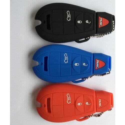 Free Shipping Smart Car Key Accessory Keychain Holder For Dodge Charger Magnum Challenger Chrysler Silicon Funda 4 Button