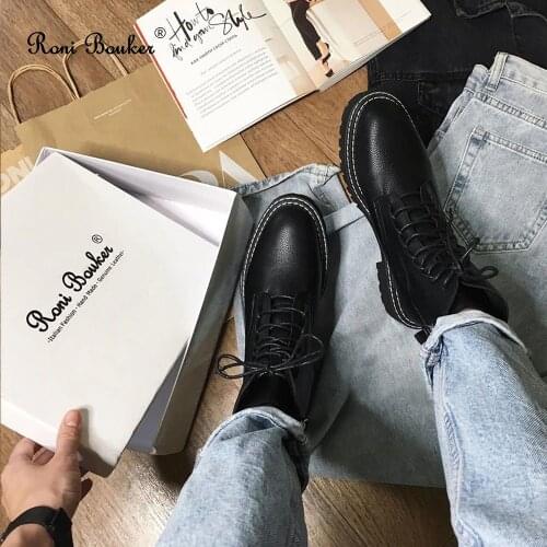 Roni Bouker New Sale Womens Lace Up Heels Fashion Woman Plush Booties Women Black Ankle Boots Fur Shoes Size 42 Dropshipping