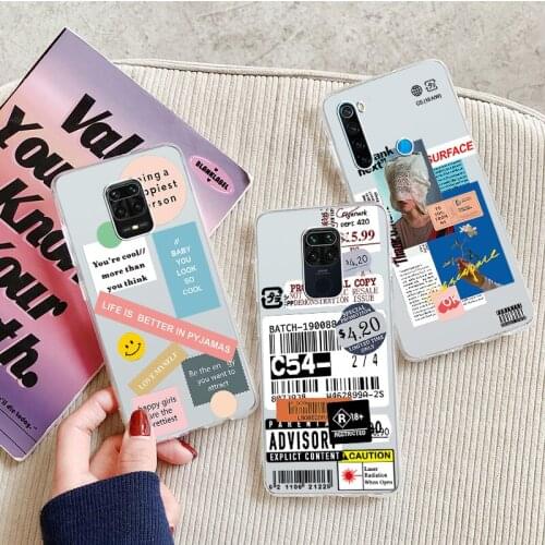 Retro Label Popular Barcode Transparent Phone Case for Huawei P40 P30 P20 Mate 10 20 30 40 Pro lite Plus Psmart 2019 2020 Cover