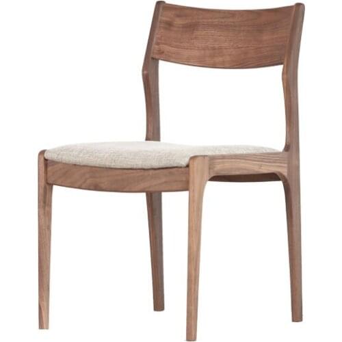 Black Walnut Dining Chair Household Upholstered Armchair Light Luxury Furniture All Solid Wood Chair Dining Table Chair Japanese