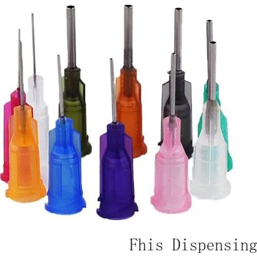 14G-27G W/ISO Standard Dispensing Needles PP Luer Lock Hub 0.5 Inch Tubing Length Precision S.S Dispense Blunt Tips Pack of 100
