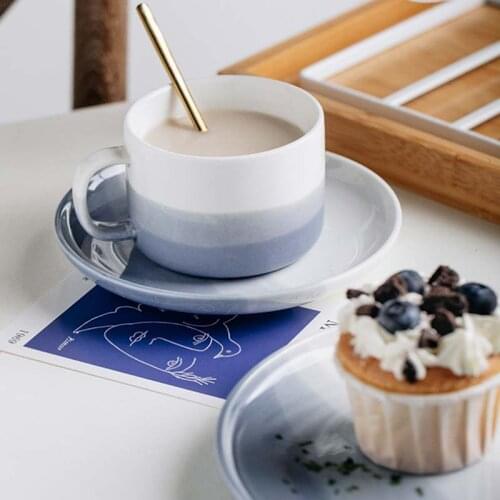 Ceramic cup coffee cup saucer set small luxury simple European style coffee set afternoon tea flower teacup cup