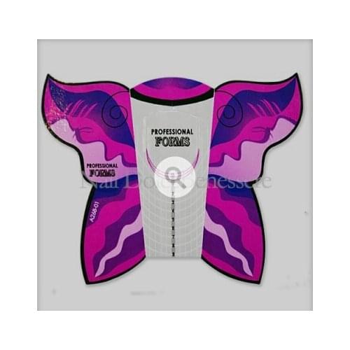 Top Sale !! Fashion 100pcs Butterfly Nail Form Nail Gel Polish Nail Extension Nail Art Sticker,free shipping