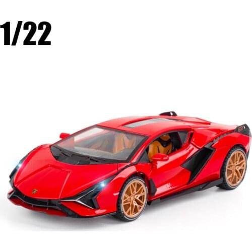 High Simulation 1:22 SINA Sports Car Alloy Car Model Diecast Vehicles Metal With Sound Light Pull Back Boys Gift Free Shipping