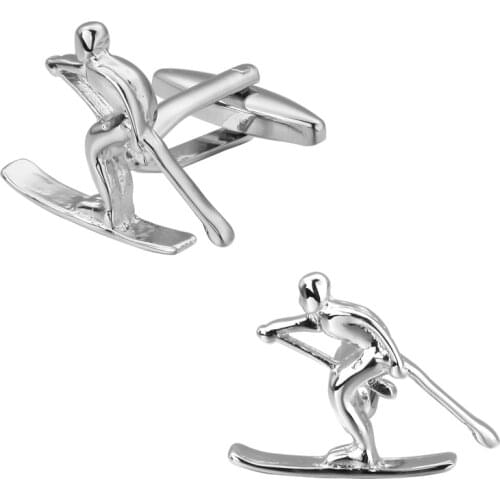 Fashion Mens shirts Cufflinks high-quality copper material The ski Silvery Cufflinks 5 pairs of packaging for sale