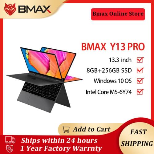 BMAX Y13 Pro 13.3 inch Notebook Intel Core m5-6Y54 360° Laptop 8GB RAM 256GB SSD 1920*1080 IPS Windows 10 touch screen laptops