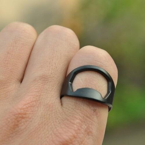 Opener Beer Bottle tainless steel Ring 8mm cabochon Beer Bar Tool mens ring