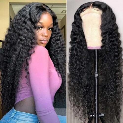 Water Wave Curly Human Hair Wigs 13x4 Lace Front Wigs Malaysian Remy Hair Deep Wave Curly Lace Closure Wigs Pre Plucked