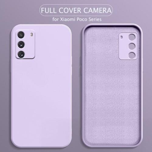 Pocophone M3 Nfc New Cube Silicone Phone Case For Xiaomi Poco M3 Pro Matte Square Camera Protective Soft Cover on Silicon