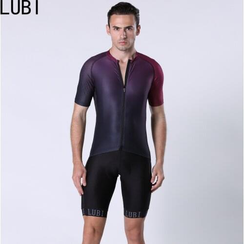 LUBI Polyester Pro Men Cycling Jerseys Summer Bike Short Sleeve Sportswear MTB Bicycle Clothes Clothing High Quality Bib Shorts